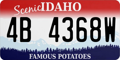 ID license plate 4B4368W