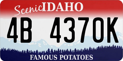 ID license plate 4B4370K