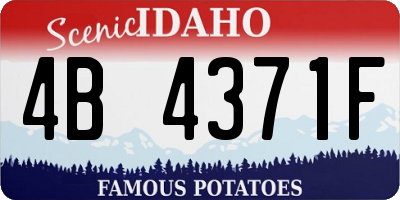 ID license plate 4B4371F