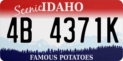 ID license plate 4B4371K