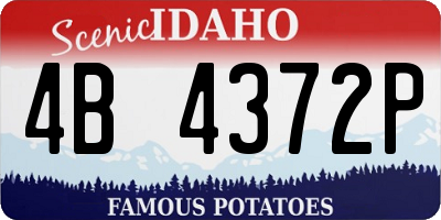 ID license plate 4B4372P