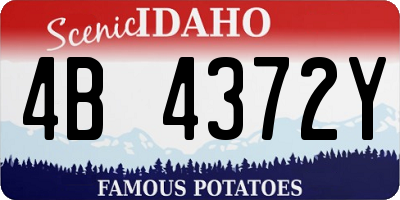 ID license plate 4B4372Y