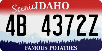 ID license plate 4B4372Z