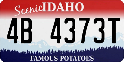 ID license plate 4B4373T