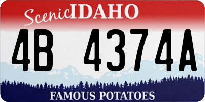 ID license plate 4B4374A