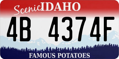 ID license plate 4B4374F