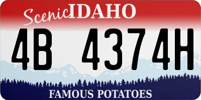 ID license plate 4B4374H