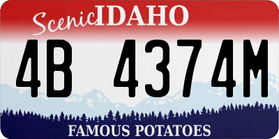 ID license plate 4B4374M
