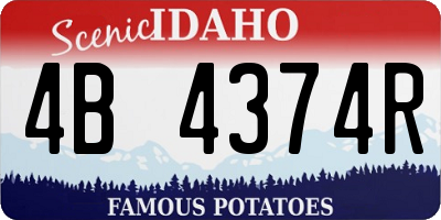 ID license plate 4B4374R