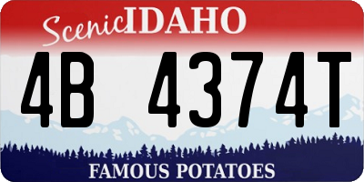 ID license plate 4B4374T