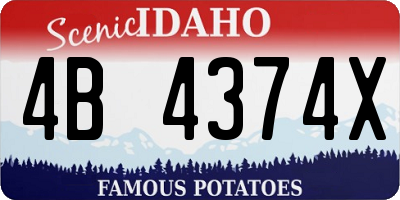 ID license plate 4B4374X