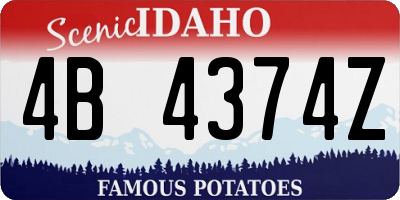 ID license plate 4B4374Z