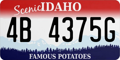 ID license plate 4B4375G