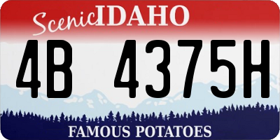 ID license plate 4B4375H