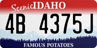 ID license plate 4B4375J