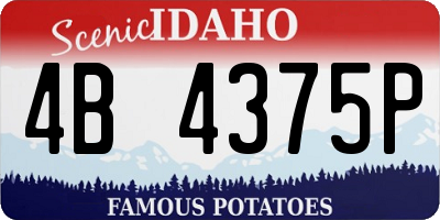 ID license plate 4B4375P
