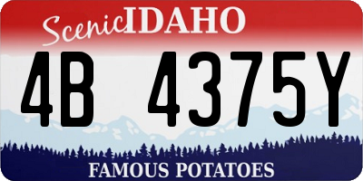 ID license plate 4B4375Y