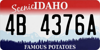 ID license plate 4B4376A
