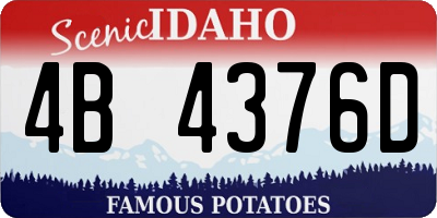 ID license plate 4B4376D