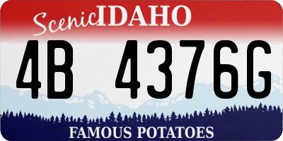 ID license plate 4B4376G