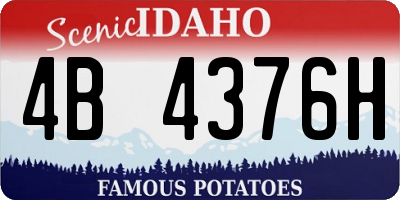 ID license plate 4B4376H