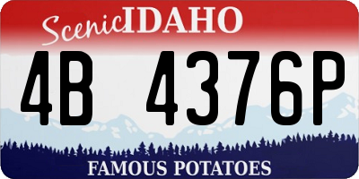 ID license plate 4B4376P