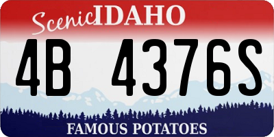 ID license plate 4B4376S
