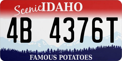 ID license plate 4B4376T