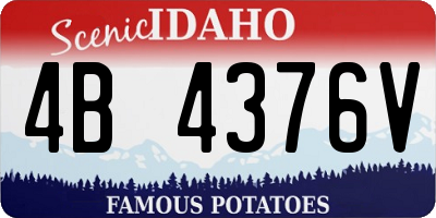 ID license plate 4B4376V