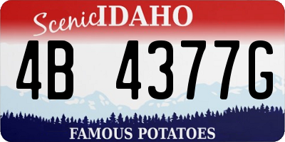 ID license plate 4B4377G