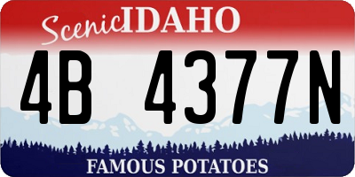 ID license plate 4B4377N