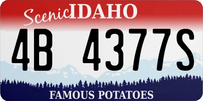 ID license plate 4B4377S