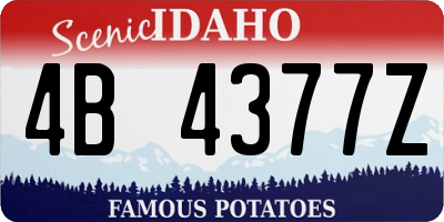 ID license plate 4B4377Z