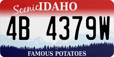 ID license plate 4B4379W