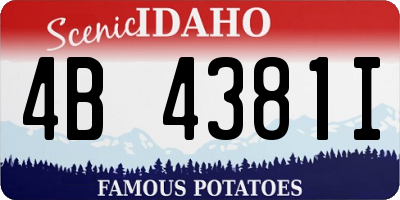 ID license plate 4B4381I
