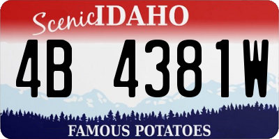 ID license plate 4B4381W