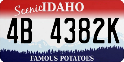 ID license plate 4B4382K