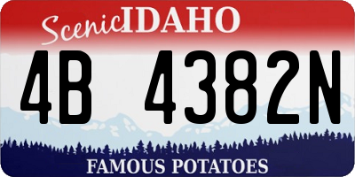 ID license plate 4B4382N