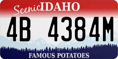 ID license plate 4B4384M
