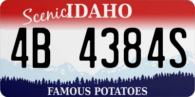 ID license plate 4B4384S
