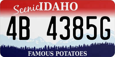 ID license plate 4B4385G
