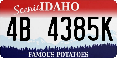 ID license plate 4B4385K