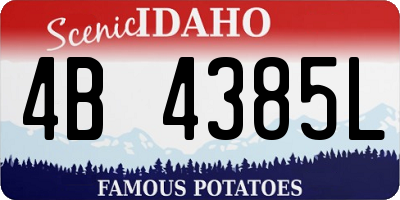 ID license plate 4B4385L
