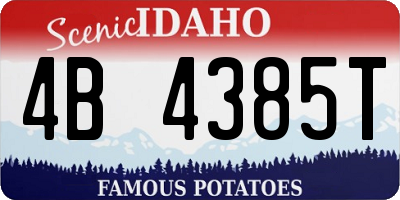 ID license plate 4B4385T