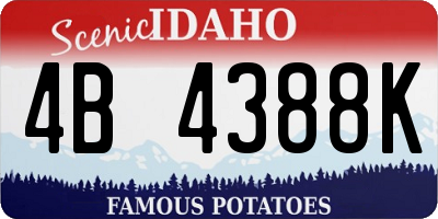 ID license plate 4B4388K