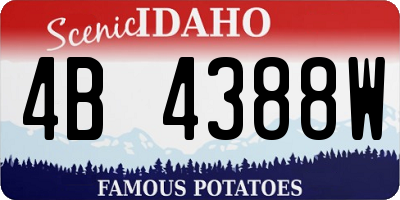 ID license plate 4B4388W