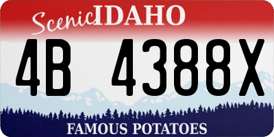 ID license plate 4B4388X