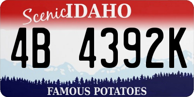 ID license plate 4B4392K