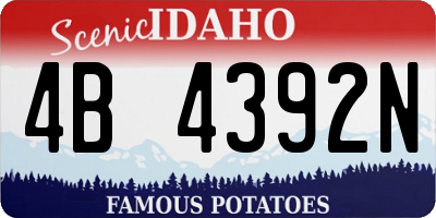 ID license plate 4B4392N