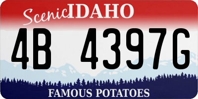 ID license plate 4B4397G